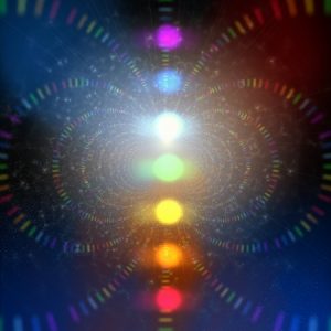 18051912 - cosmic energy abstract background with rainbow corcles